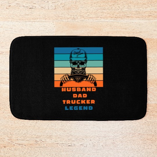 husband dad trucker legend Bath Mats