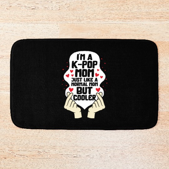 Korea Bath Mats, I'm A K-Pop Mom Finger Heart Bath Mats,