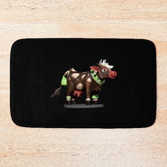 Dark Brown Cow Bath Mats