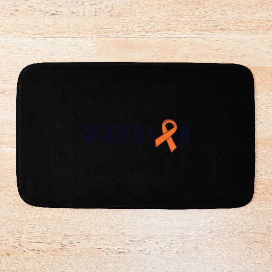 Leukemia Warrior Lymphoma Cancer Orange Ribbon Bath Mats