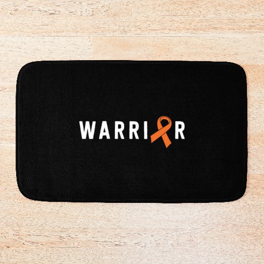 Leukemia Warrior Lymphoma Cancer Orange Ribbon Bath Mats