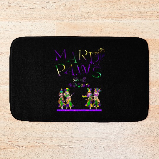 Mardi gras for women- cat Bath Mats, Stickers, Mugs+