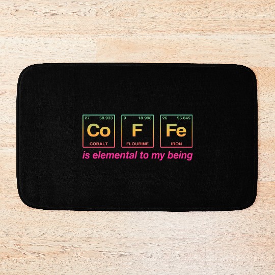 COFFEE - with elements of the periodic table Bath Mats