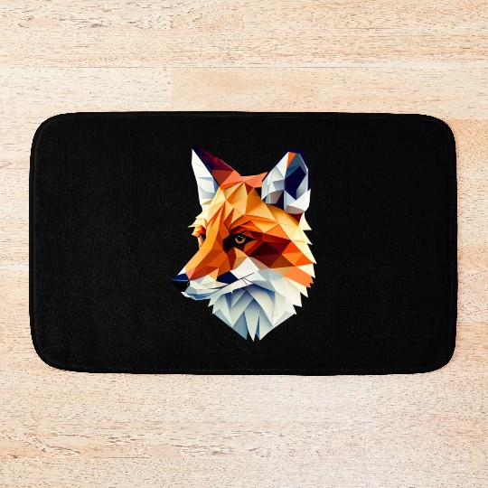 Fox Polygon Wild Animal Lover Wildlife Zookeeper Bath Mats