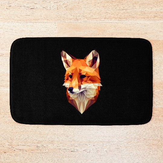 Fox Polygon Wild Animal Lover Wildlife Zookeeper Bath Mats