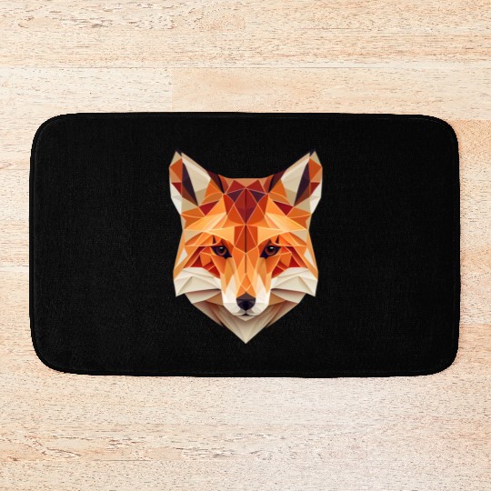 Fox Polygon Wild Animal Lover Wildlife Zookeeper Bath Mats