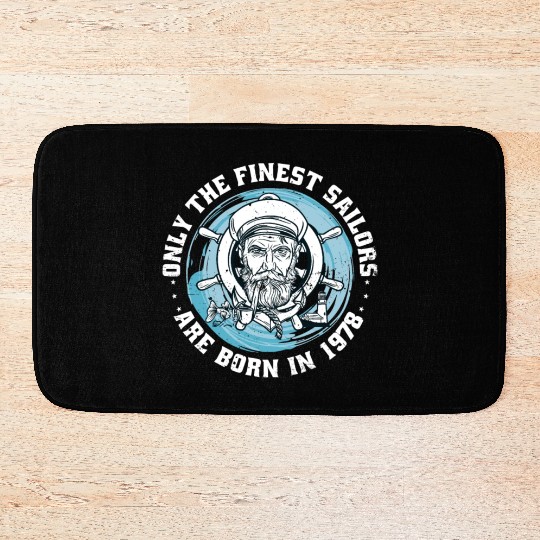 Sailors Sailboats Vintage 1978 Birthday fun Bath Mats