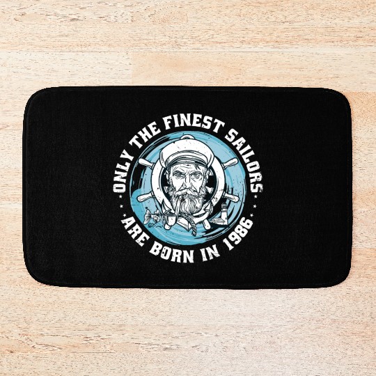 Sailors Sailboats Vintage 1986 Birthday fun Bath Mats