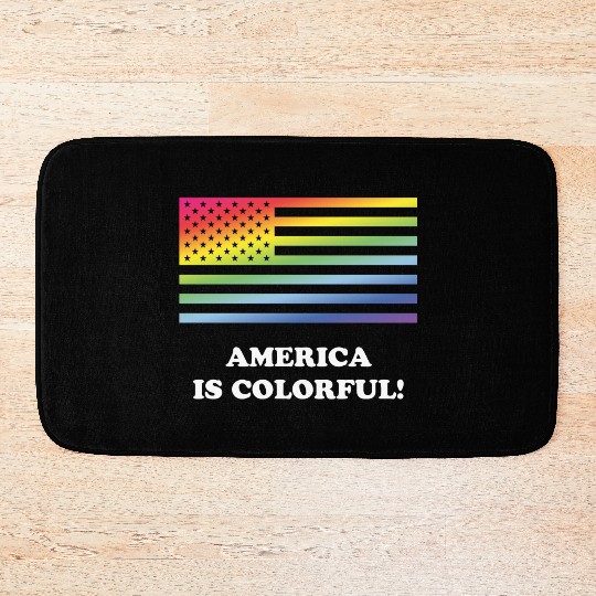 America Is Colorful! (Stars And Stripes) Bath Mats