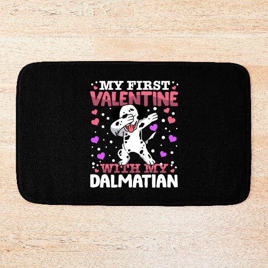 My First Valentine With My dalmatian Animal Heart Bath Mats