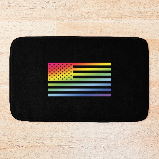 Stars And Stripes / Rainbow Flag (America) Bath Mats
