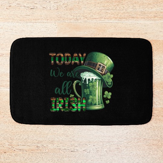 Mens St Patricks Day All Irish Green Shamrock Bath Mats