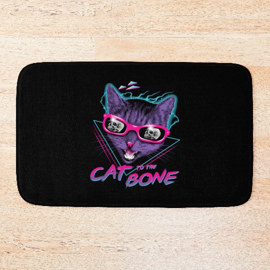 Vaporwave Cat Streetwear Bath Mats