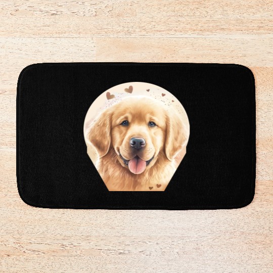 Golden Retriever Cute Flat-coated Retriever Golden Bath Mats