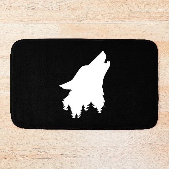 Great White Wolf for Forest Bath Mats