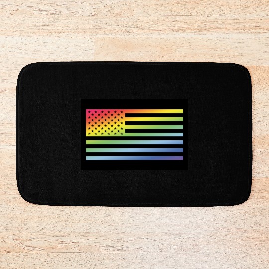 Stars And Stripes / Rainbow Flag (USA / Poster) Bath Mats