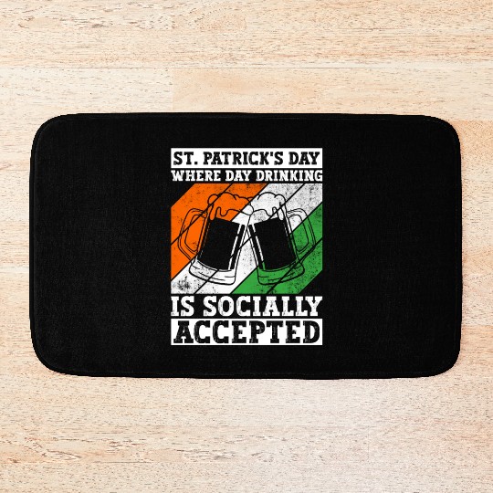 St. Patrick's Day Where Day Drinking Is Socially Bath Mats