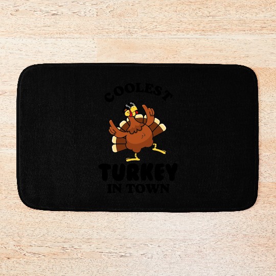 Coolest Turkey in Town Bath Mats