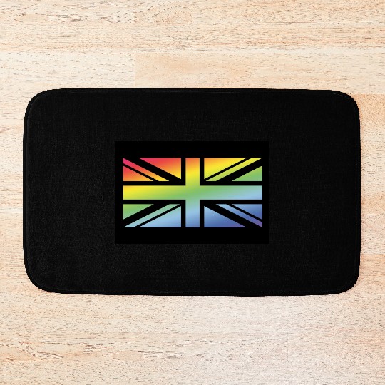 Union Jack / Rainbow Flag (Britain / UK / Poster) Bath Mats