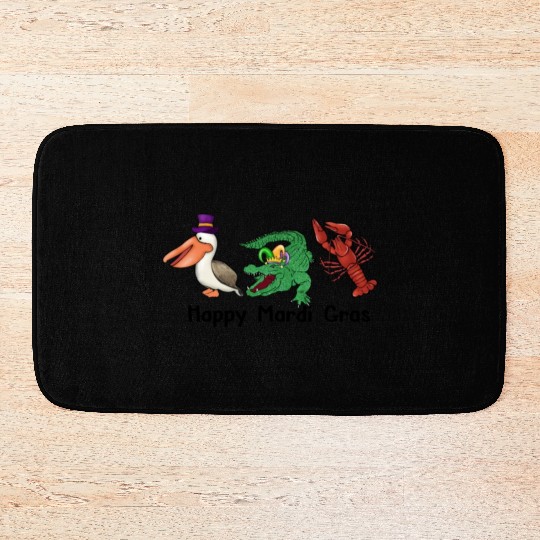 Kids Toddler Girls Fleur de Lis Mardi Gras Gnomes Bath Mats