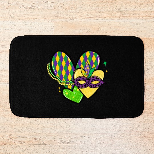 New Orleans Kids Girls Love Mardi Gras Outfit Bath Mats
