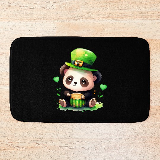 St Patrick's Day Irish Funny Panda Saint Patrick Bath Mats