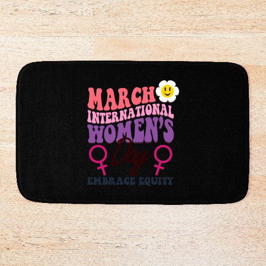 International Women's Day 2023 Theme Embrace Equit Bath Mats