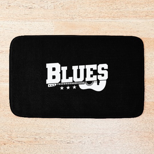 Blues with Guitar Music Trumpet Bath Mats