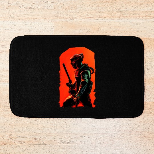 Steampunk Samurai Bath Mats