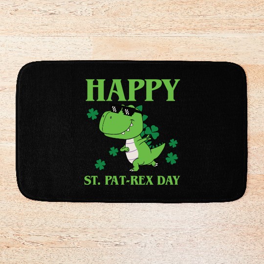 Happy St Pat-Rex Day Dinosaur Boys St Patricks Day Bath Mats