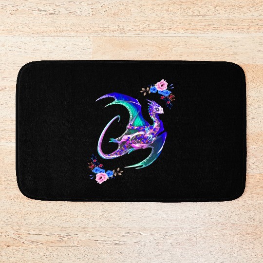 Day Of The Dead Sugar Skull Dragon Bath Mats