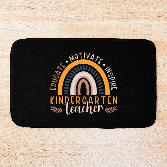 Educate Motivate Inspire Kindergarten Teacher Bath Mats