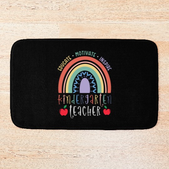 Educate Motivate Inspire Kindergarten Teacher Bath Mats