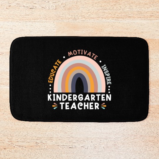 Educate Motivate Inspire Kindergarten Teacher Bath Mats