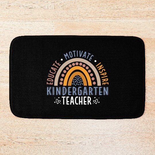 Educate Motivate Inspire Kindergarten Teacher Bath Mats