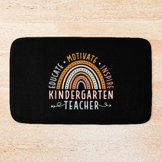 Educate Motivate Inspire Kindergarten Teacher Bath Mats