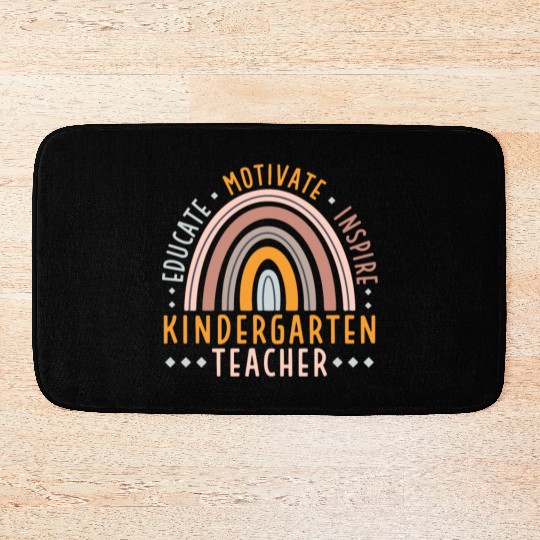 Educate Motivate Inspire Kindergarten Teacher Bath Mats