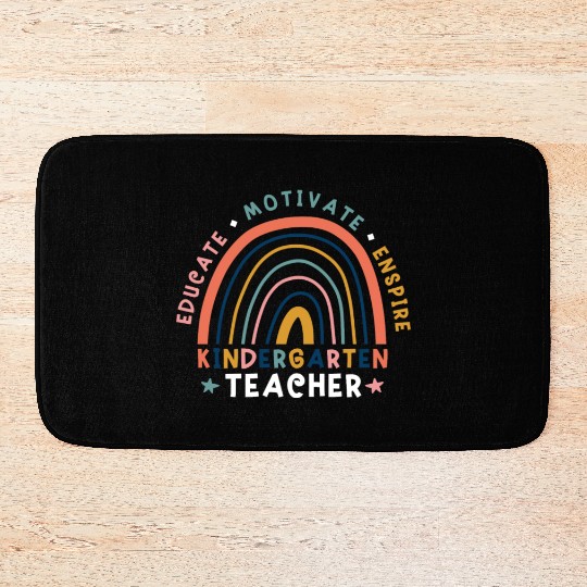 Educate Motivate Inspire Kindergarten Teacher Bath Mats