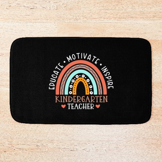 Educate Motivate Inspire Kindergarten Teacher Bath Mats