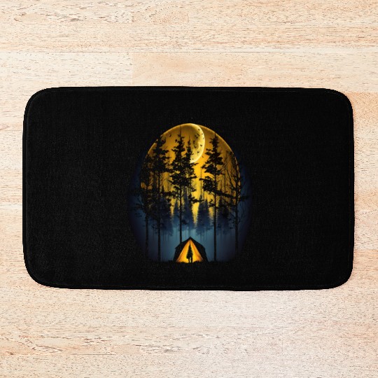 I Love Camping Cool Camping Trip Big Moon Bath Mats