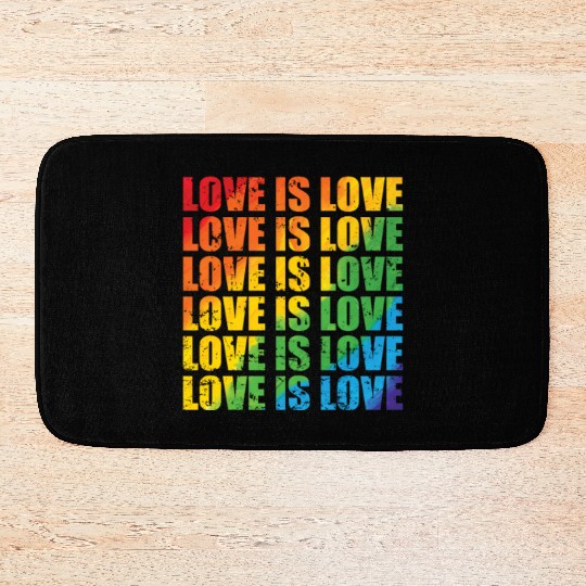 Love is Love LGBT Tolerance Pride Gender Bath Mats