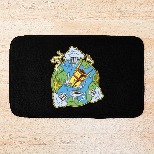 Conflict on earth escalation war destruction Bath Mats