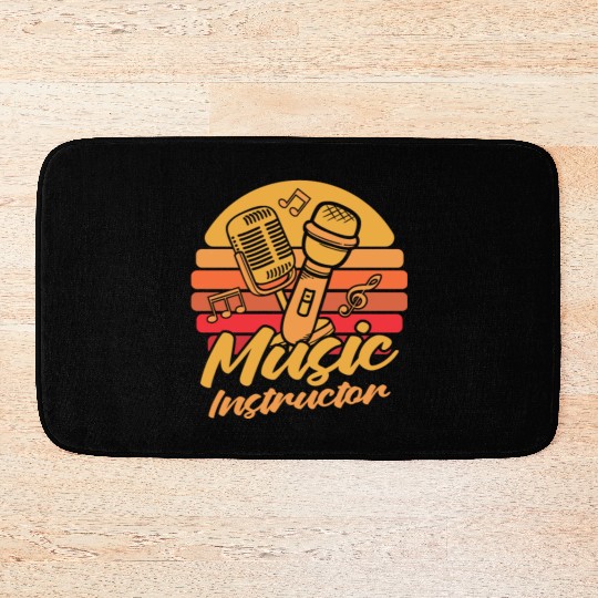 Music Teacher Microphone Bath Mats