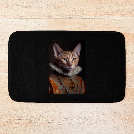Ocicat Prince Cat Breed Portrait Royal Renaissance Bath Mats