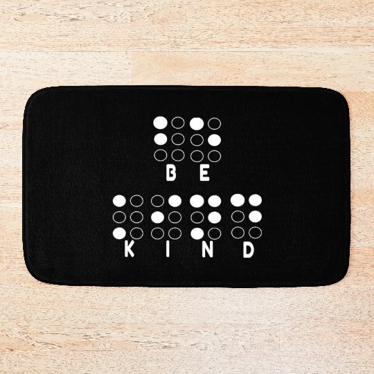 Kind Kindness Braille Alphabet Braille Language Bath Mats