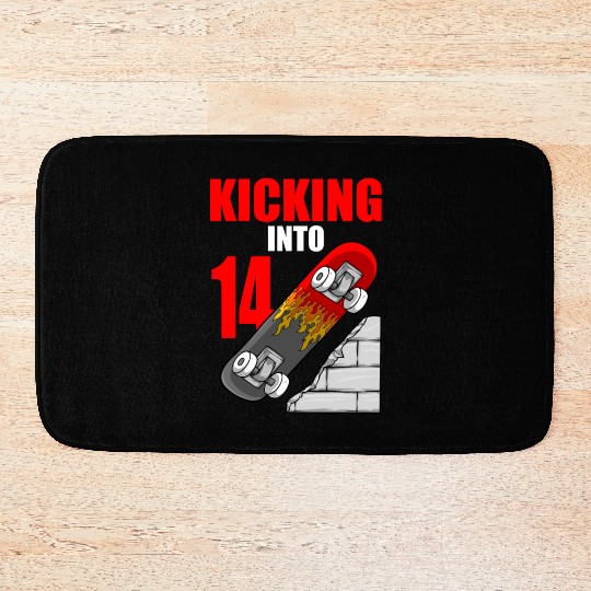 Skateboard Birthday For Boys 14th Birthday Skater Bath Mats