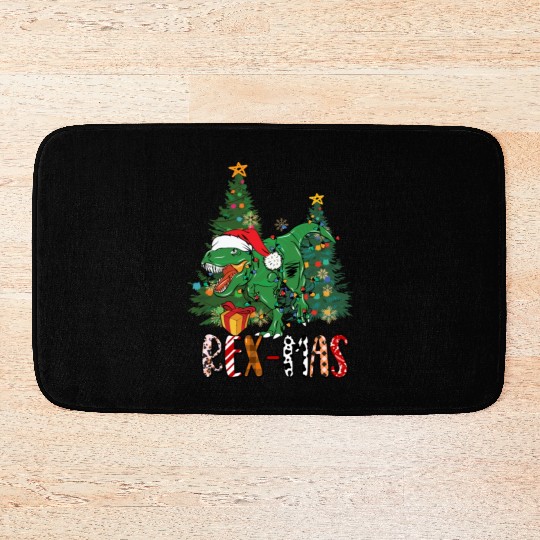 Dino dinosaur T-rex Trex Tyrannosaurus Xmas Bath Mats