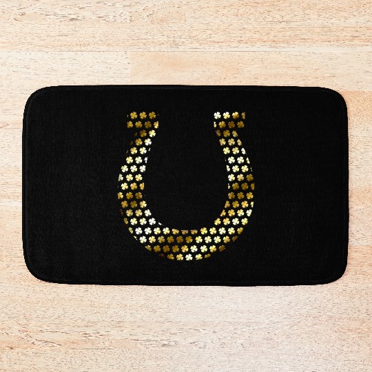 Golden Shamrocks Forming A Horseshoe On St Bath Mats