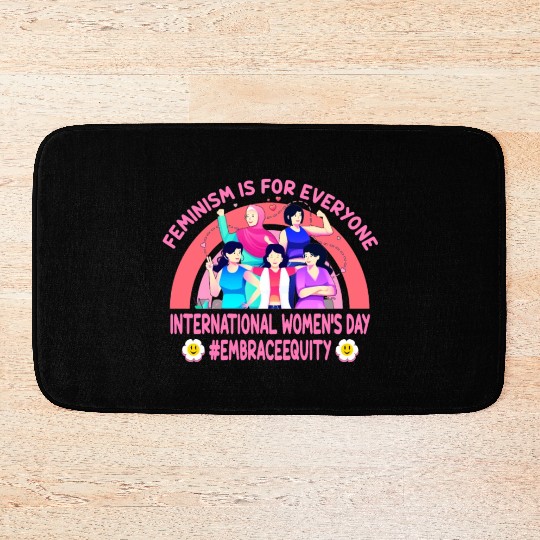 International Women's Day Embrace Equity Feminism Bath Mats