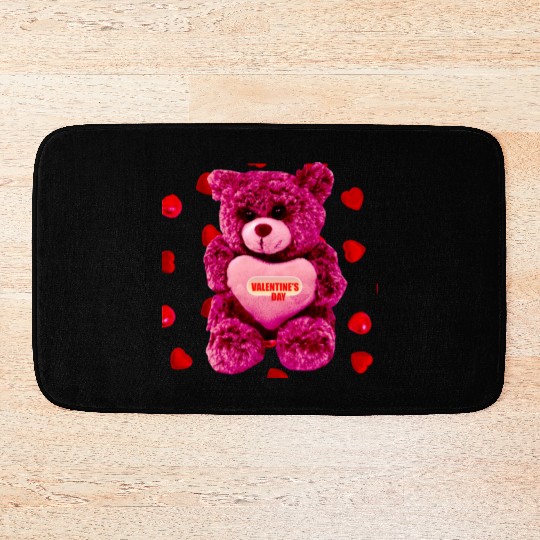 Lovely Valentine's Day Teddy Bear Bath Mats